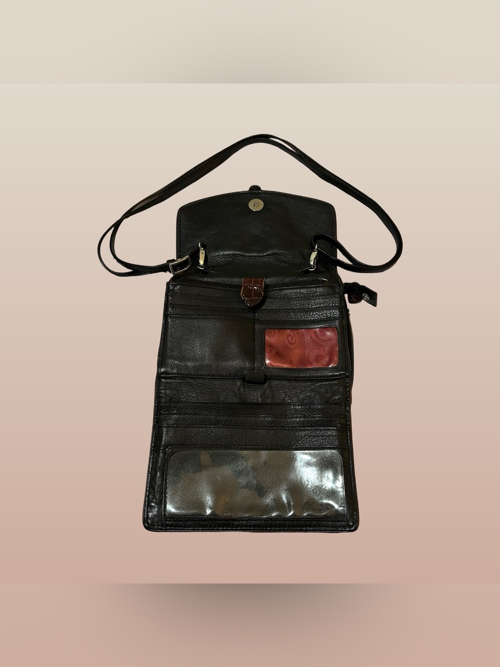 GOOD PLUS CONDITION! BRIGHTON NEPAL ORGANIZATION PEBBLE LEATHER CROSSBODY PURSE! - Picture 7 of 16
